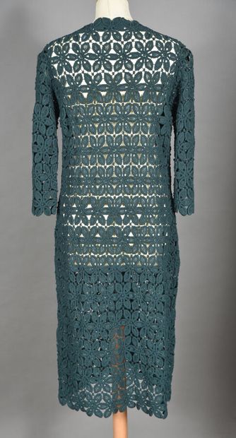 Christian Dior Paris. Fir green floral guipure...