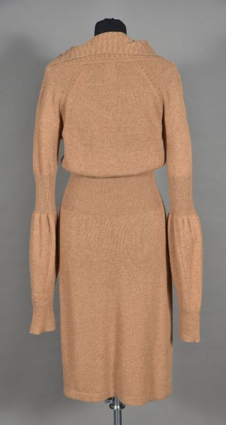 Celine. Camel hair dress, chubby neckline...