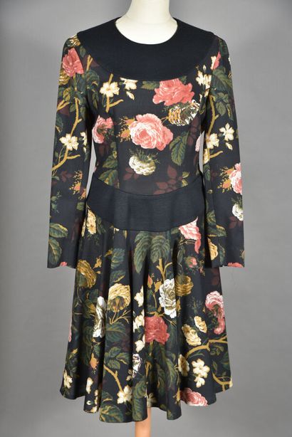 Lanvin vintage. Black cheesecloth dress with...