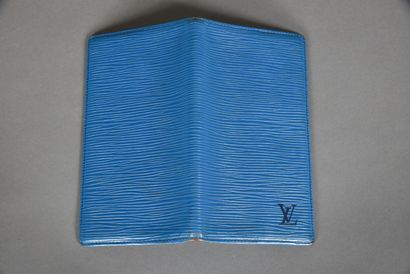 LOUIS VUITTON. Card holder in blue epi leather....
