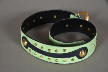 ESCADA. Green suede waist belt, black leather...
