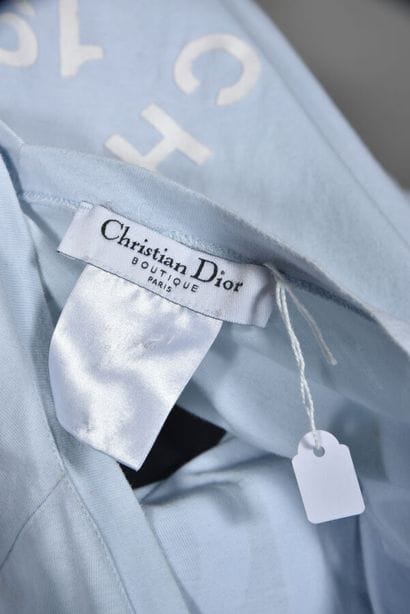 Christian Dior. Light blue cotton crop top...