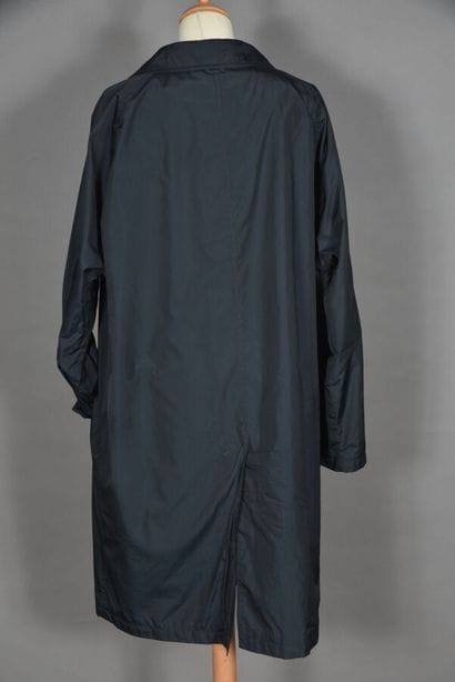 SMALTO. Black polyester raincoat, double...