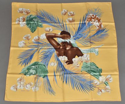 HERMES PARIS. Square in printed silk twill...