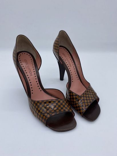 LOUIS VUITTON. Pair of open-toe slingbacks...