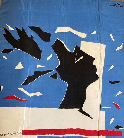 YVES SAINT LAURENT - Carré en soie imprimé,...