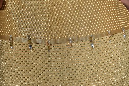 Gianfranco Ferre. Gold polyester silk wide-leg...
