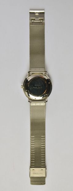 JUNGHANS: Steel watch, round dial with white...