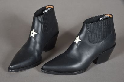 CHRISTIAN DIOR pair of low western santiag...