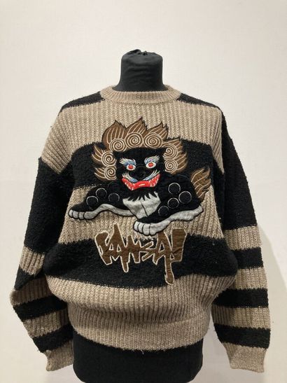 KANSAI INTERNATIONAL - Pull en laine rayé,...