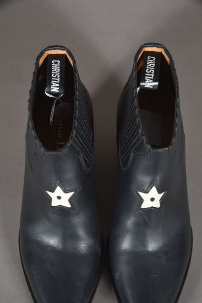 CHRISTIAN DIOR pair of low western santiag...
