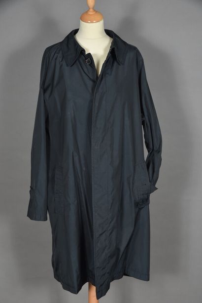 SMALTO. Black polyester raincoat, double...