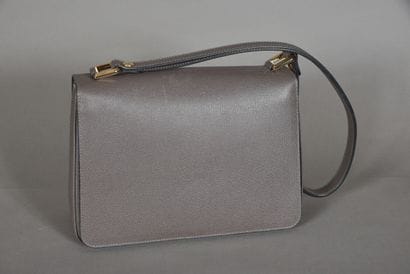 LONGCHAMP. Elephant gray grained leather...