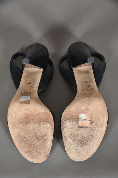 CHRISTIAN DIOR- Pair of black patent leather...
