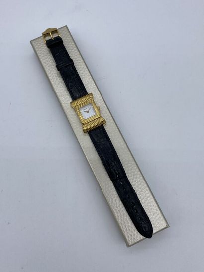YVES SAINT LAURENT. Watch with square dial...