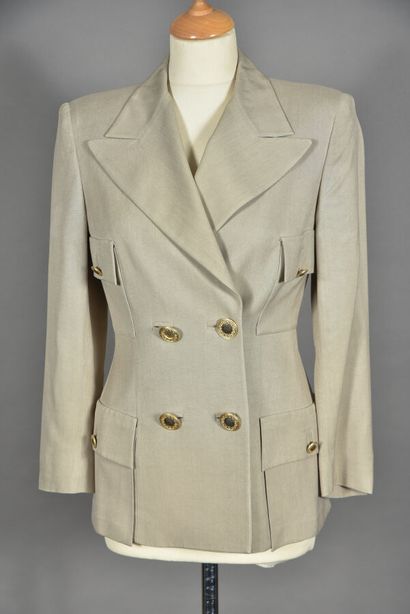 Gianni Versace. Blazer jacket in gray/beige...