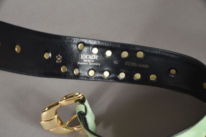 ESCADA. Green suede waist belt, black leather...