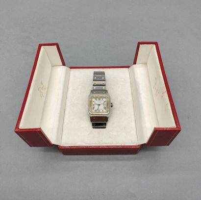 CARTIER : Montre en acier et or jaune 18K...