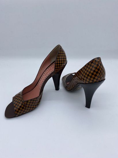 LOUIS VUITTON. Pair of open-toe slingbacks...