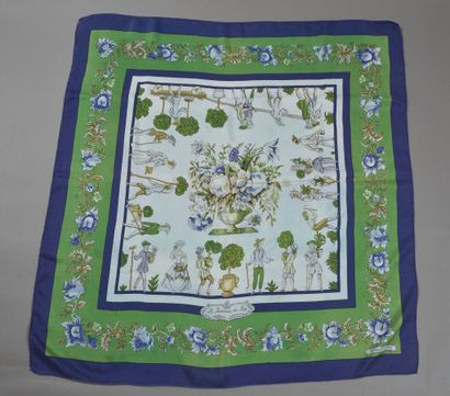 HERMÈS Paris. Printed silk twill square titled...