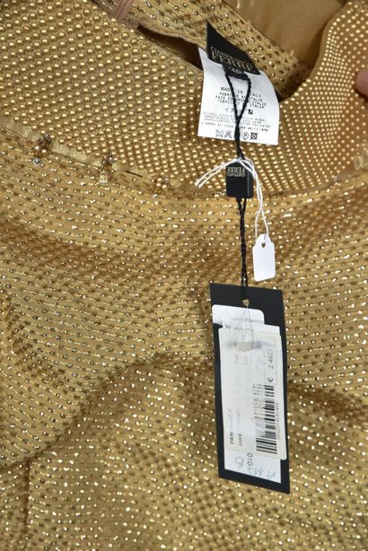 Gianfranco Ferre. Gold polyester silk wide-leg...