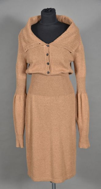 Celine. Camel hair dress, chubby neckline...
