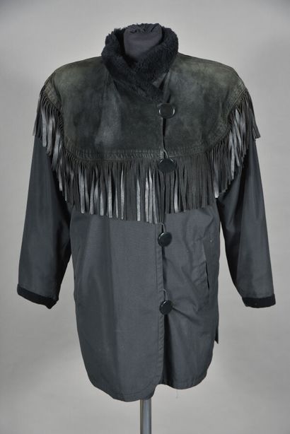 Yves Saint Laurent furs. Black canvas and...