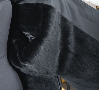 Yves Saint Laurent furs. Black canvas and...
