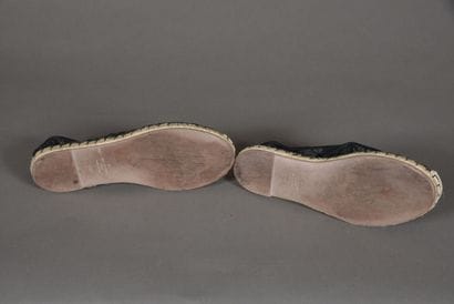 VALENTINO. Pair of espadrilles in black lace...