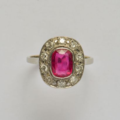 18K (750/oo) white gold and platinum (850/oo)...