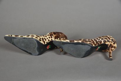 FREE LANCE. Pair of leopard pointy toe pumps,...