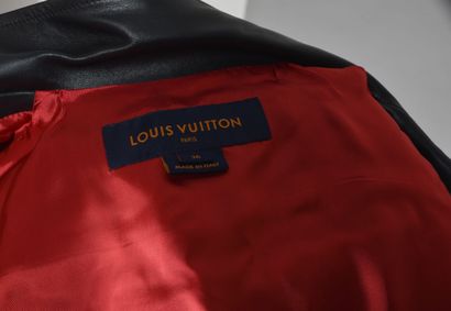 LOUIS VUITTON 
Black leather sleeveless vest...