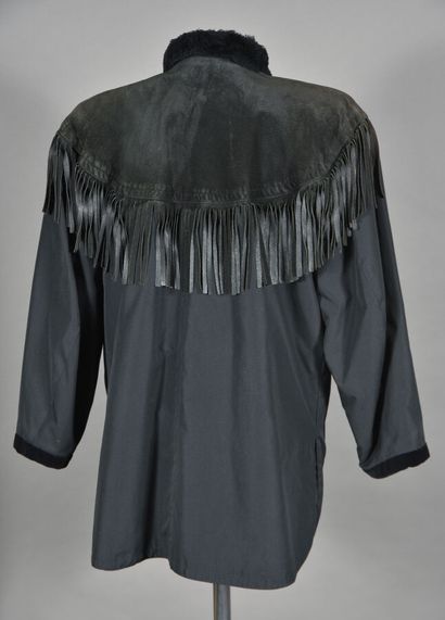 Yves Saint Laurent furs. Black canvas and...