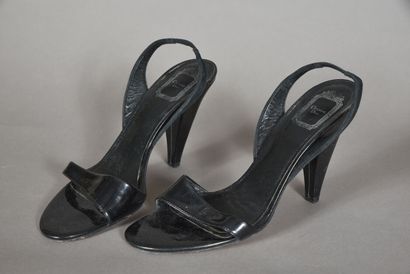 CHRISTIAN DIOR- Pair of black patent leather...
