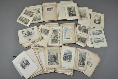 Three bound volumes containing various vignettes,...