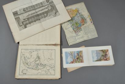 Set including various maps of France, Palestine,...