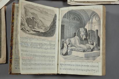 Four bound volumes containing various vignettes,...