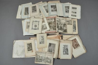 Three bound volumes containing various vignettes,...