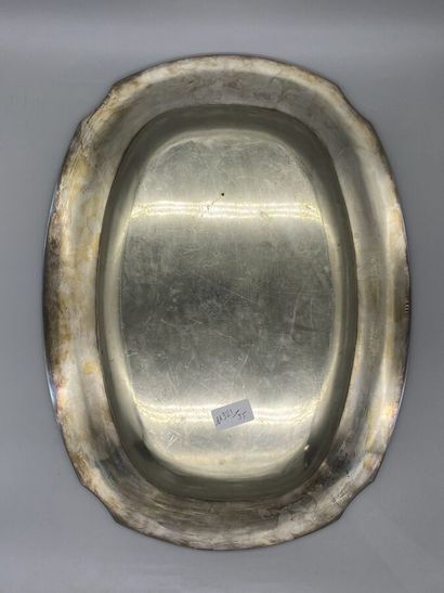 CHRISTOFLE, large serving dish with contoured...