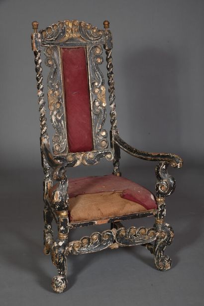 Armchair in the Venetian style in carved...