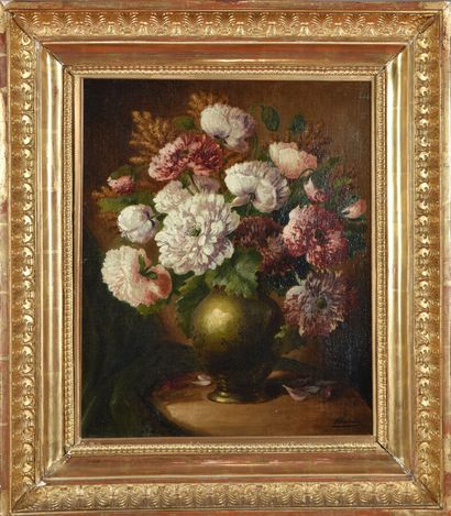Gaston BOUCHER (end of XIXth-XXth century).
Flowers...