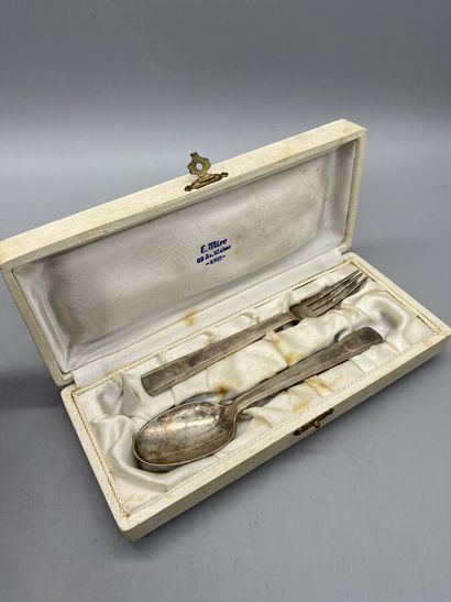 Cailar Bayard, twelve silver plated cutlery...