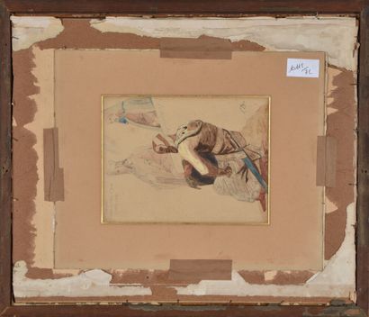Joannès DREVET (1854-1940).
Edge of a lake.
Watercolor...