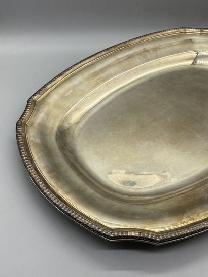 CHRISTOFLE, large serving dish with contoured...