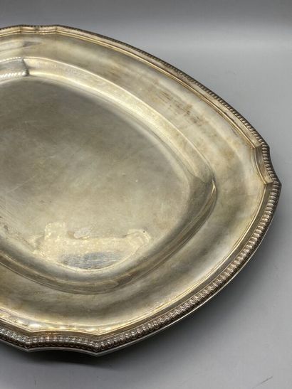 CHRISTOFLE, large serving dish with contoured...