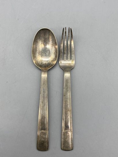 Cailar Bayard, twelve silver plated cutlery...
