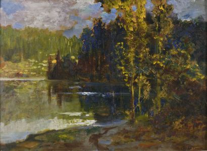 Charles LACOUR (1861-1941).
Un lac dans le...