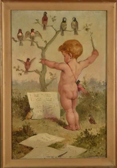 André GILL (1840-1885)
Les quatre saisons.
Huile...