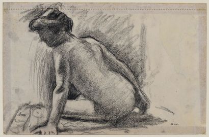 Albert MARQUET (1875-1947).
Modèle nu, assis,...