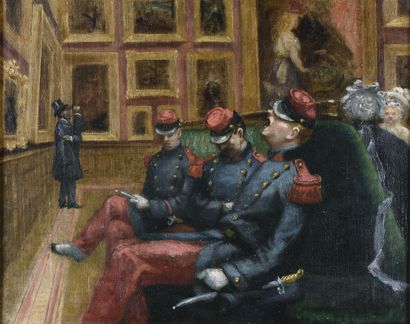 Ecole française de la fin du XIXème siècle.
Militaires...